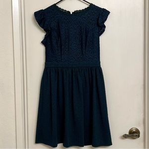 Xhilaration forest green lace aline dress